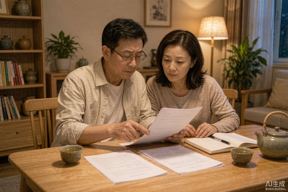 武汉夫妻在家核对贷款还款文件