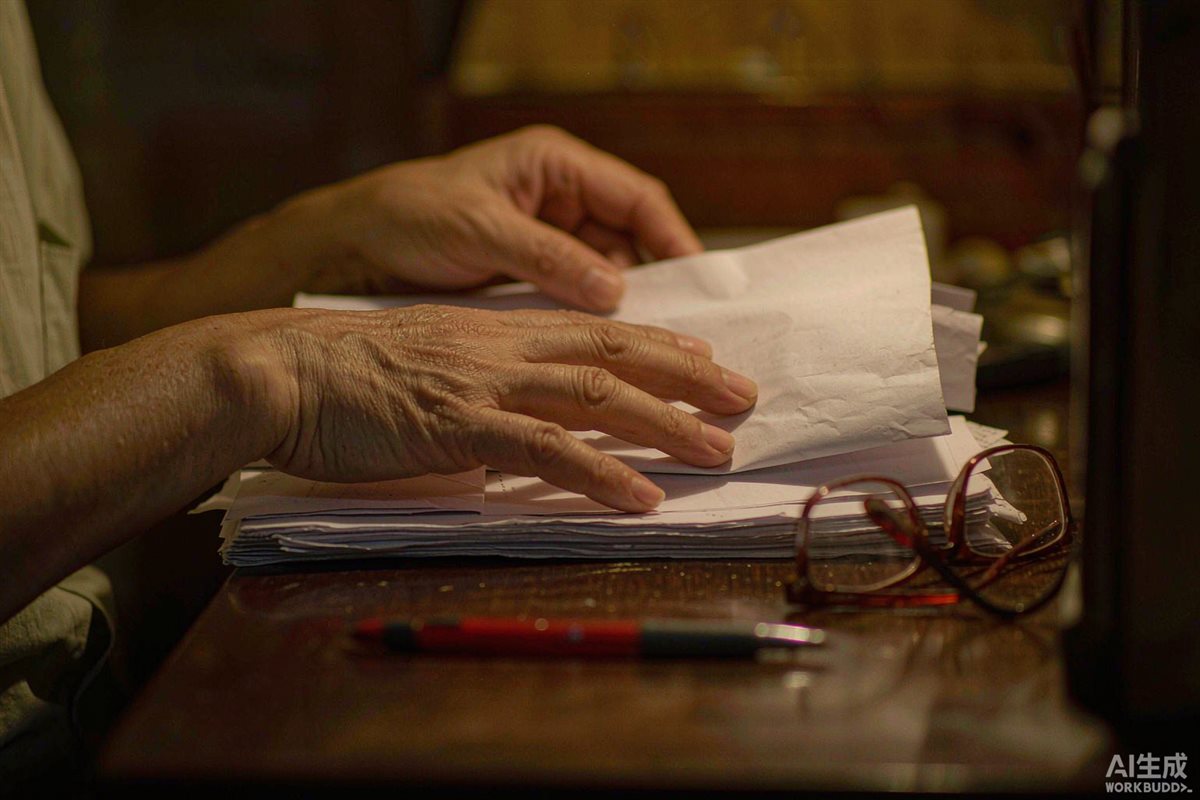 灯下逐页核对文件